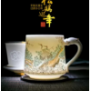 景德镇陶瓷茶杯羊脂玉大容量带盖茶水分离过滤办公室单个泡茶杯子